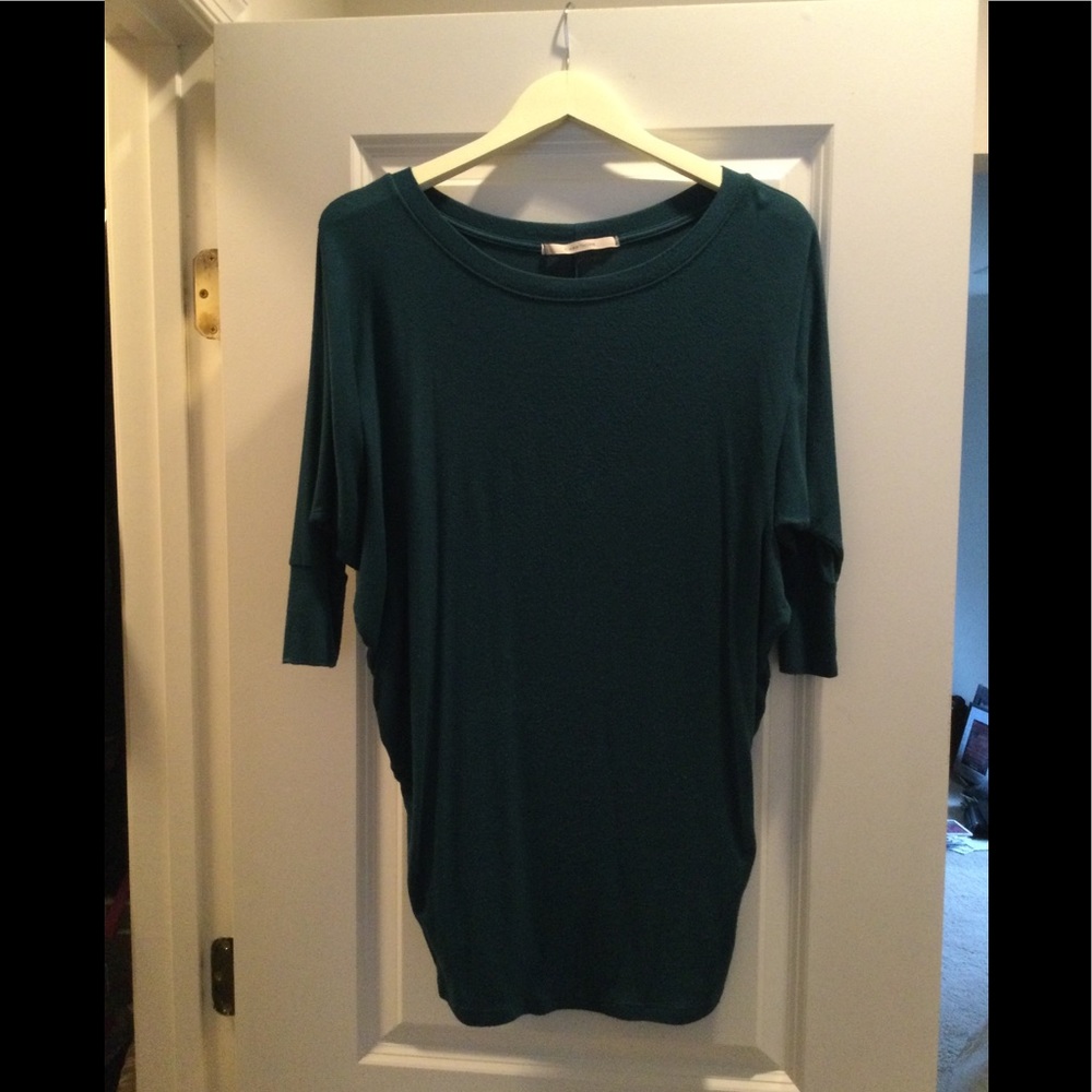 Hawthorn Teal Dolman-sleeve top, Size S.